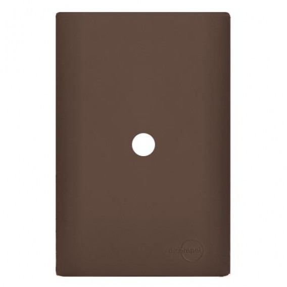 Placa com Furo + Suporte 4X2 - Novara Especiais Marrom Fosco